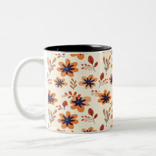 Taza Bicolor Patrón de infiltración de color de agua caída flor
