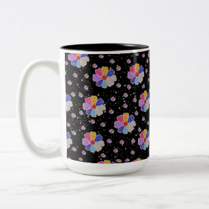 Taza Bicolor Patrón de joya floral brillante