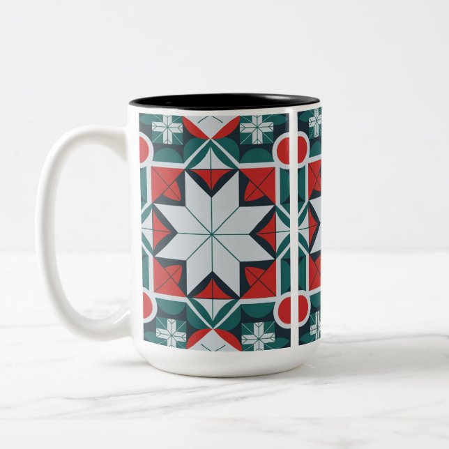 Taza Bicolor Patrón de Kaleidoscope (Izquierda)