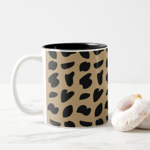 Taza Bicolor Patrón de leopardo moderno y elegante de moda