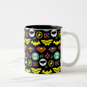 Taza Bicolor Patrón de logotipos de la liga de justicia de Chib