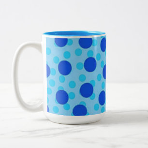 Taza Bicolor Patrón de lunares azules