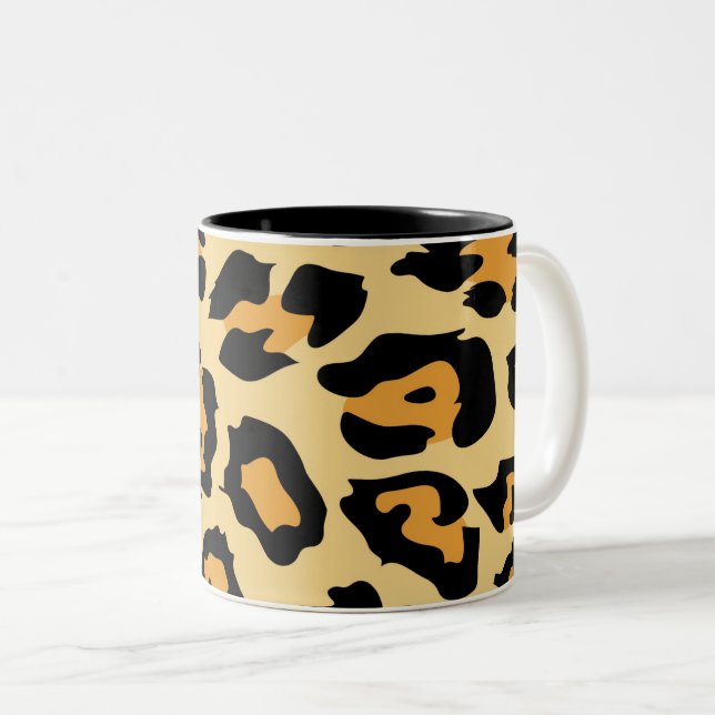 Taza Bicolor Patrón de manchas de guepardo moderno (Anverso derecho)