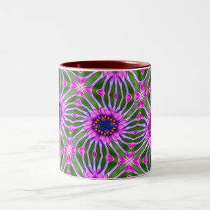 Taza Bicolor Patrón de margarita estética