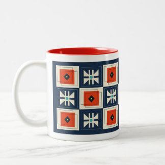 Taza Bicolor Patrón de mariposa geométrica retrospectiva