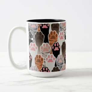 Taza Bicolor Patrón de muchas paradas de gato