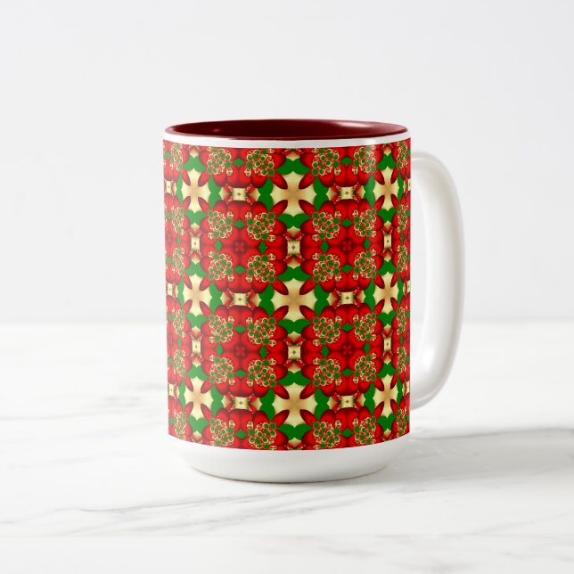 Taza Bicolor Patrón de navidades (Anverso derecho)