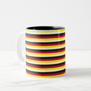 Taza Bicolor patrón de país de rayas de bandera de Brunei blanc