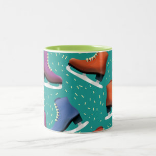 Taza Bicolor Patrón de patinaje sobre hielo