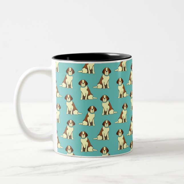 Taza Bicolor patrón de perro (Izquierda)