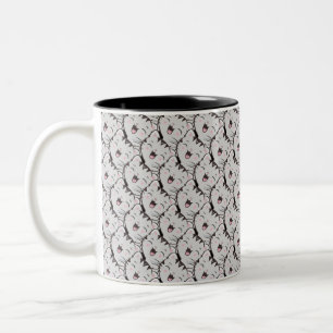 Taza Bicolor Patrón de Personalizado de la cara del gato gris