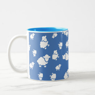 Taza Bicolor patrón de personalizado ovino
