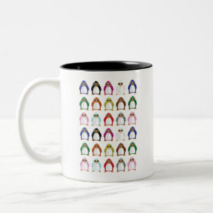 Taza Bicolor Patrón de Pingüino Colorido – Animal de Arcoíris L