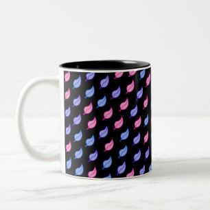 Taza Bicolor Patrón de plumas coloridas