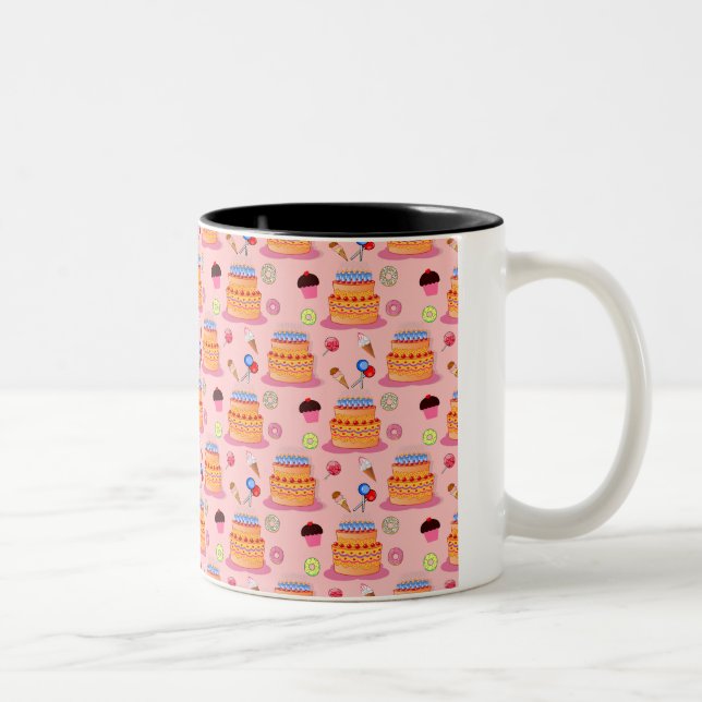 Taza Bicolor Patrón de postre pastelero de pasteles (Derecha)