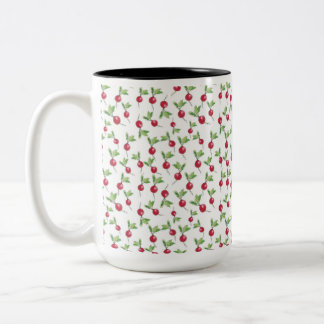 Taza Bicolor Patrón de rábanos rojos