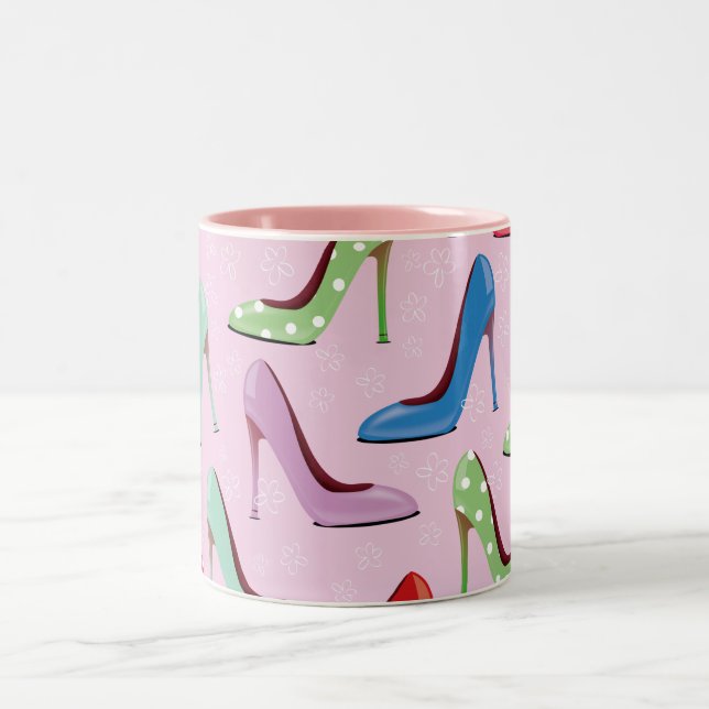 Taza Bicolor patrón de tacones altos (Centro)