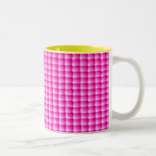 Taza Bicolor Patrón de textura de burbujas rosa