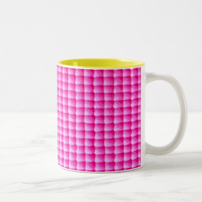Taza Bicolor Patrón de textura de burbujas rosa (Derecha)