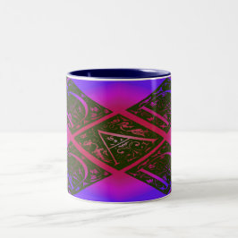 Taza Bicolor Patrón de tipografía de fantasía de papá negro y p