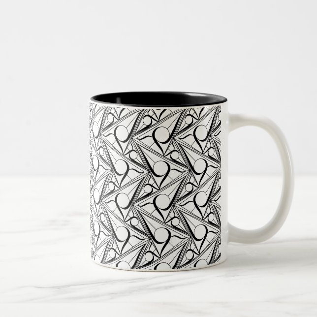 Taza Bicolor Patrón de triángulo con círculo (Derecha)