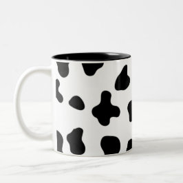 Taza Bicolor Patrón de vaca en blanco y negro