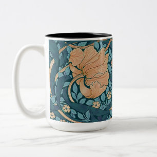 Taza Bicolor Patrón de vintage William Morris Pimpernel de dos