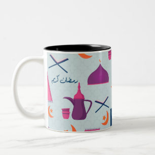Taza Bicolor Patrón feliz de Ramadán
