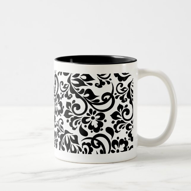Taza Bicolor patrón floral (Derecha)