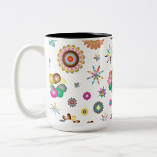 Taza Bicolor Patrón floral