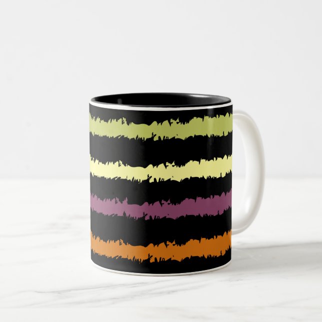 Taza Bicolor Patrón floral colorido (Anverso derecho)