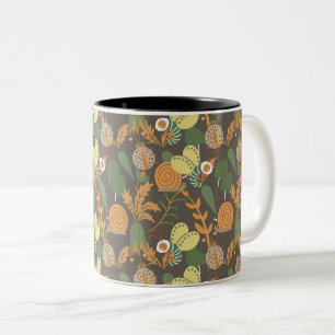 Taza Bicolor Patrón floral de bonito