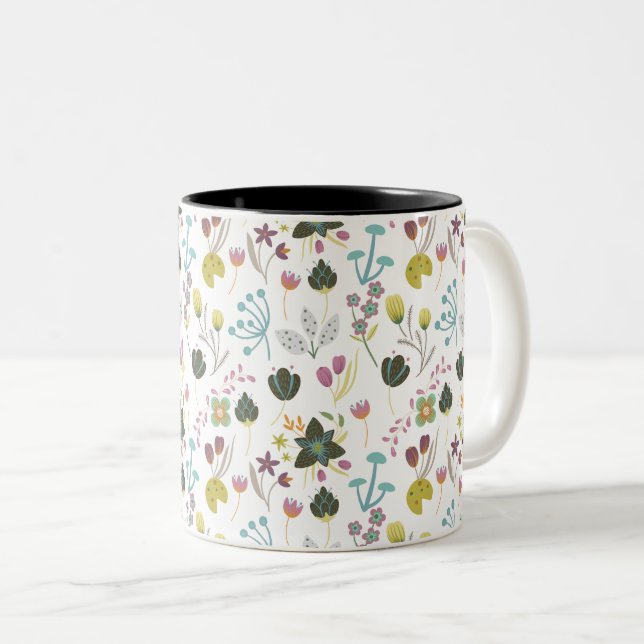 Taza Bicolor Patrón floral de Guay (Anverso derecho)