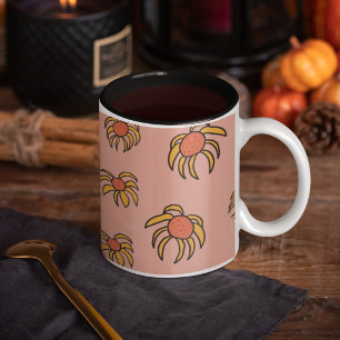 Taza Bicolor patrón floral de margarita de ojo negro Susan
