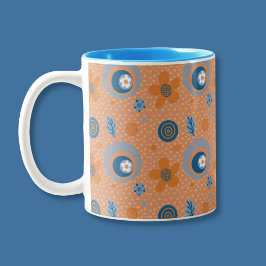 Taza Bicolor Patrón floral de verano de Zesty