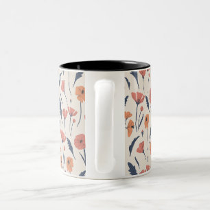 Taza Bicolor Patrón floral dibujado a mano