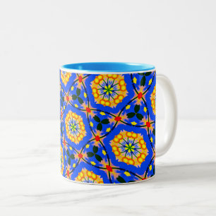 Taza Bicolor Patrón floral estético