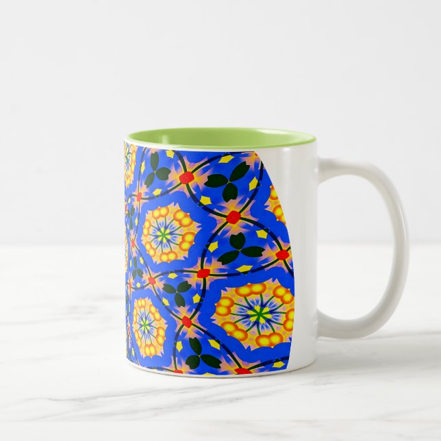 Taza Bicolor Patrón floral estético (Derecha)