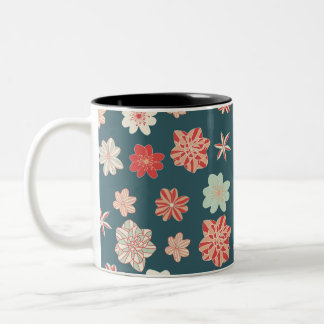Taza Bicolor Patrón floral sin costuras 