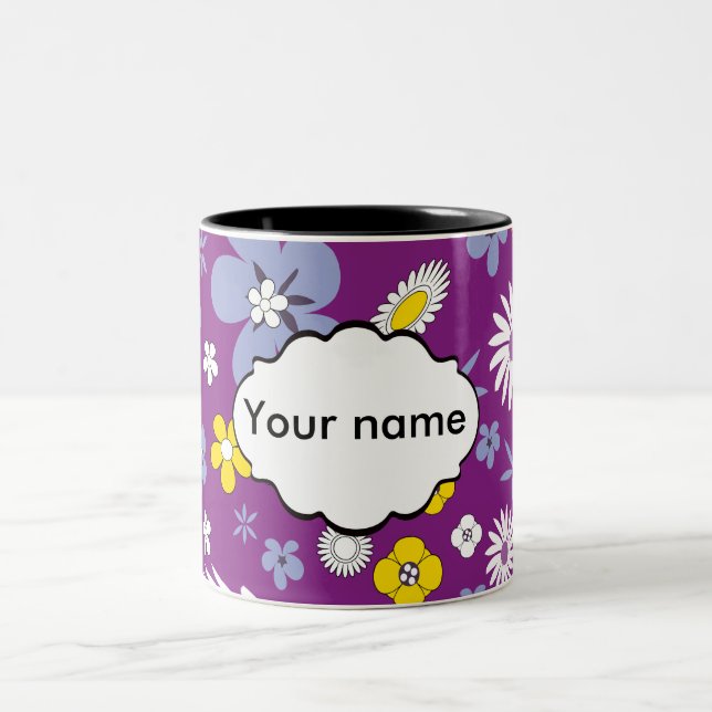 Taza Bicolor Patrón floral sin foco (Centro)