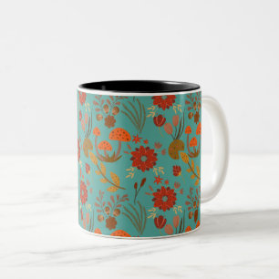 Taza Bicolor Patrón floral único