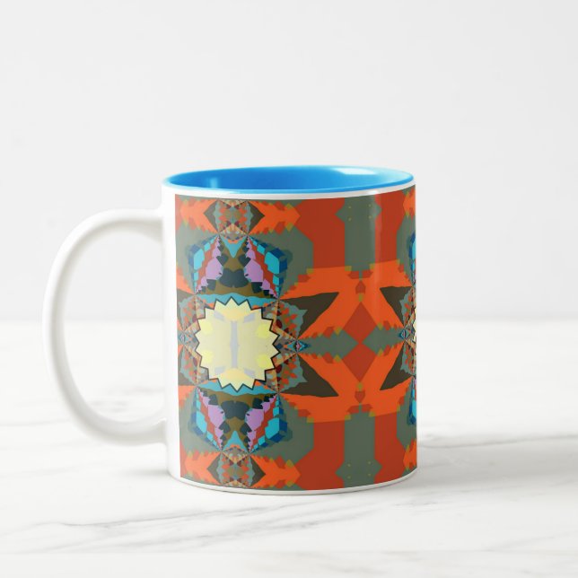 Taza Bicolor Patrón geométrico colorido del sudoeste (Izquierda)