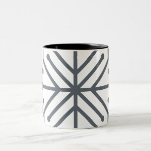 Taza Bicolor Patrón geométrico moderno Art Deco de circuito tec