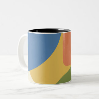 Taza Bicolor Patrón geométrico moderno de medio siglo - retro d