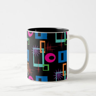 Taza Bicolor Patrón geométrico multicolor Starburst