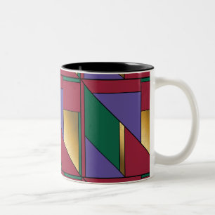 Taza Bicolor Patrón geométrico oro Púrpura rojo verde