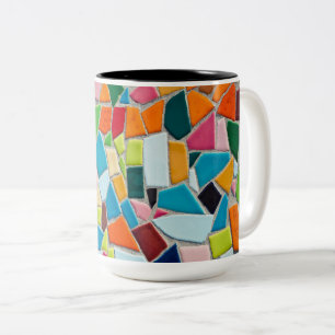 Taza Bicolor Patrón geométrico vibrante Colorido Detallado Mode