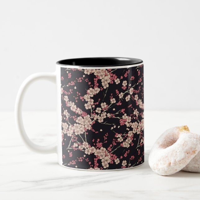 Taza Bicolor Patrón japonés (Con donut)