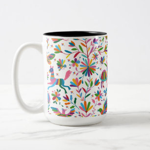 Taza Bicolor Patrón luminoso estilo otomano mexicano