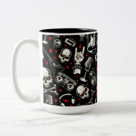 Taza Bicolor Patrón Metalizado retro pesado